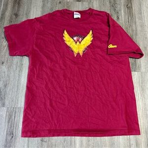 Graphitti Wonder Woman flashpoint DC Comics  burgundy yellow graphic t shirt